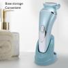 3-in-1 Electric Lady Trimmer, Multifunctional Lady Clipper Full Body Water Hair Removal Device with Storage Base for Women view 4