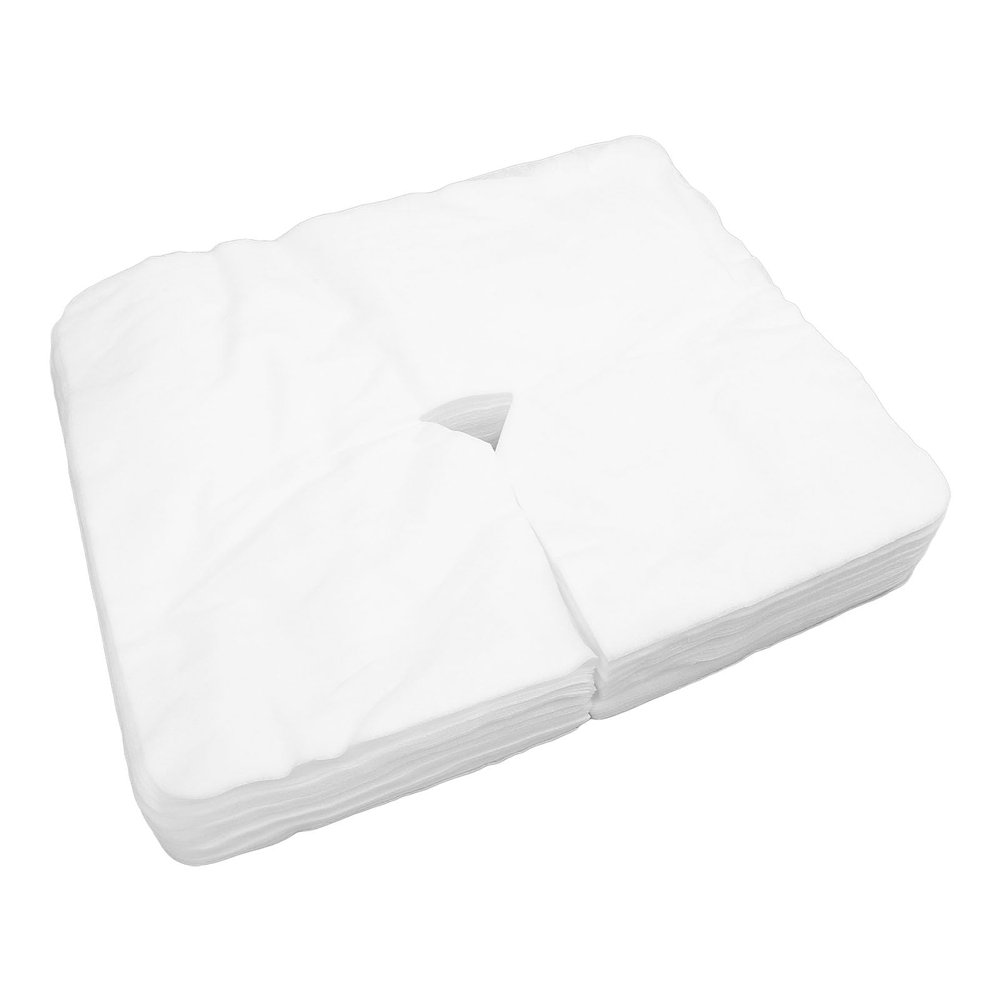 100pcs Disposable Face Cradle Covers Massage Face Pillow Cover Massage Headrest Covers for SPA Clubs Beauty Salons White