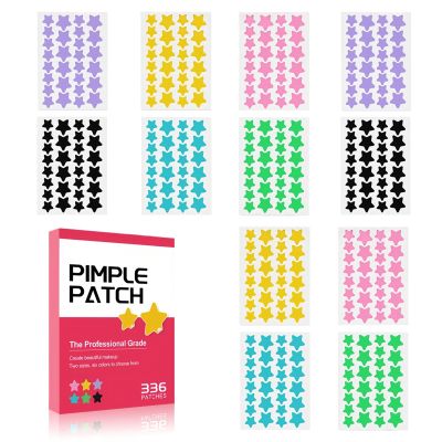 TIKIYOUN Star Pimple Patches for Face Star Acne Patches Pimple Patch With 6 Colors 2 Sizes 336 Count, Zit Patches Cute Patch Pimple Stickers for Blemish Protection Tools Kit