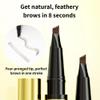 2025 New Microblading Eyebrow Pen,Brow Pencil 2-in-1 Dual-Ended Microblading Eyebrow Pen with Micro-Fork-Tip and Precise Brush-Tip Create Natural Hair-Like Brows (Black) view 3