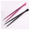 1 Pc Nail Tweezers With Silicone Pressing Head For Sticker Rhinestones Picker Straight Curved Manicuree Nail Art Tool(Black) view 1
