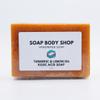 8-Piece Turmeric Soap Bar Set, Essential Oils, Honey, 7 Citrus Oils, Kojic Powder, Soap Saver, Exfoliating Glove, Soap Tray, Radiant Skin, Skin Care, Self-Care Gift, Turmeric Skin Care, Handmade Soaps, Even Skin Tone view 2