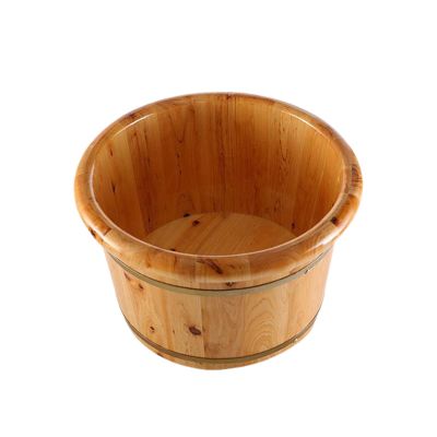 FashionCha Wooden Footbath Basin Foot Soaking Basin Multipurpose Sooth Surface Footbathing Foot Bath Basin Tub for Outdoor Sauna Bedroom, A 30CMX36CM