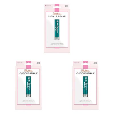 Sally Hansen Cuticle Rehab, Moisturizing Treatment, Hydrates Nails and Cuticles, Reduces Breakage, Includes Jasmine, Rose and Vitamin E (Pack of 3)
