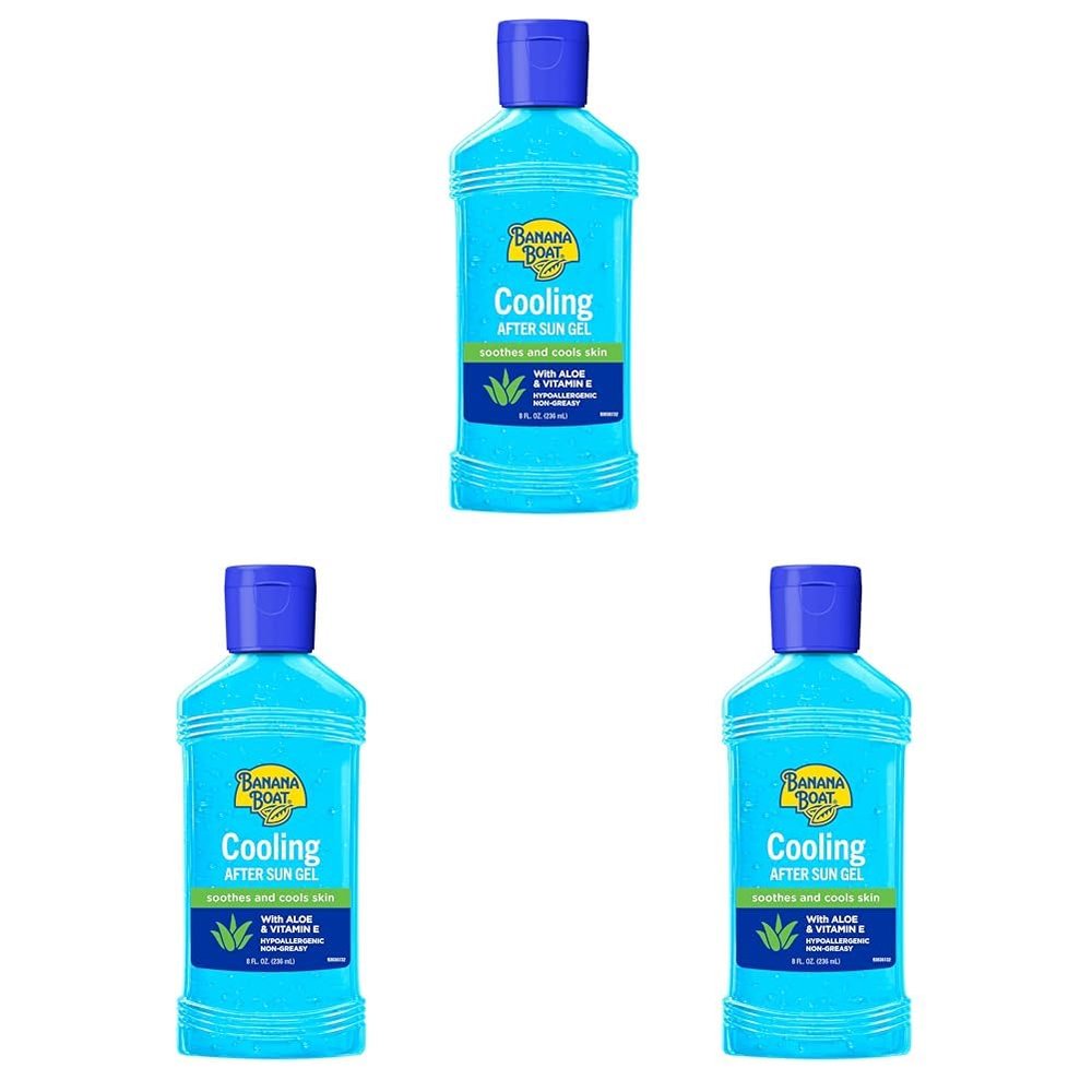 Banana Boat Cooling After Sun Gel, 8oz | Aloe Vera and Vitamin E Gel, After Sun Care Cooling Gel, Aloe Vera Gel for Sunburn Relief, 8oz (Pack of 3)