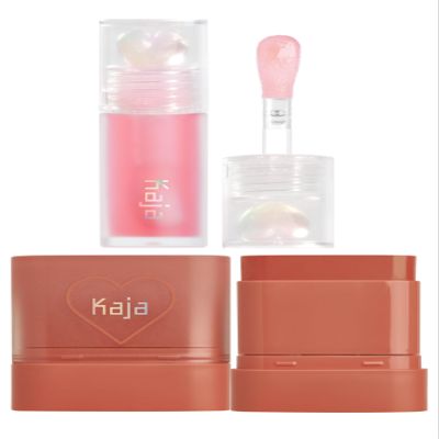 Kaja Juicy Glass Lip Oil 01 Rose Hip Spritz + Dewy Bar - Creamy Multi-Stick Blusher & Lip Balm 05 Cranberry Cooler,10g Bundle