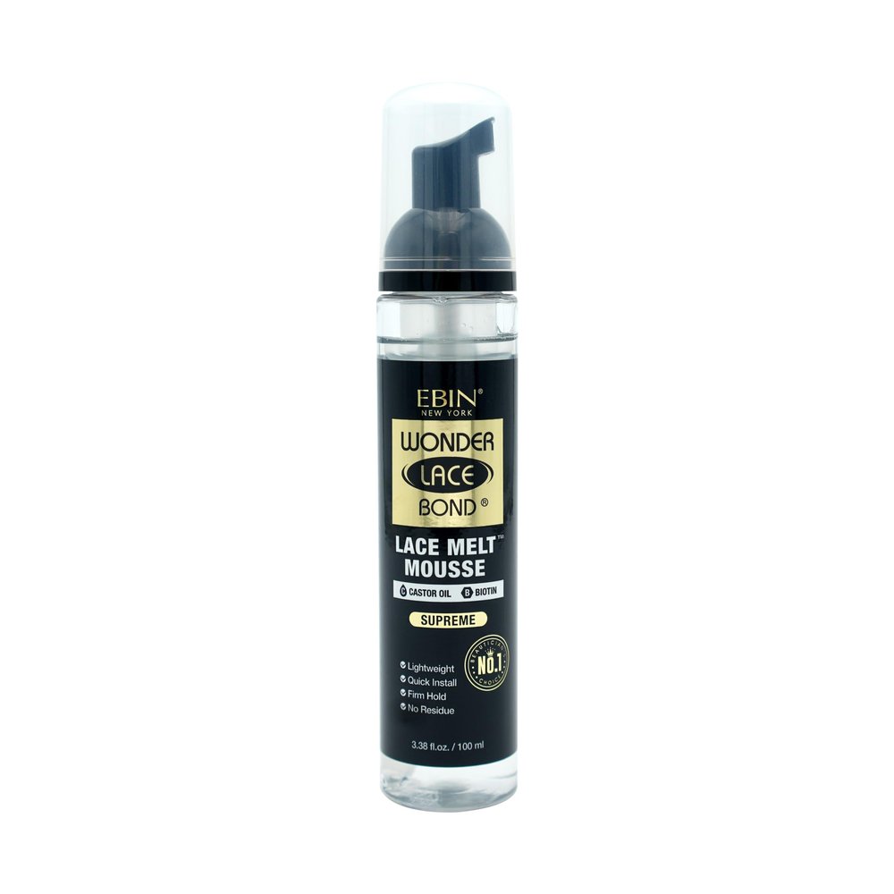 WONDER LACE BOND Melt Mousse - Supreme 3.38 fl.oz./100ml | Biotin + Castor Oil | No Residue, Long Lasting Formula with Protecting Edges, Gives Undetectable and Natural Look