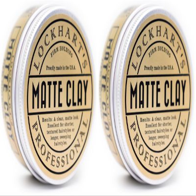 Lockharts Authentic Handcrafted Professional Matte Clay, Medium/Firm Hold, Matte Shine, 3.4 oz (Pack of 2)
