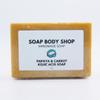 6-Piece Turmeric & Kojic Soap Bar Set, Papaya, Lemon, Sea Moss, Soap Saver, Exfoliating Glove, Soap Tray, Radiant Skin, Skin Care, Self-Care Gift, Handmade Turmeric Soap, Turmeric Skincare view 4