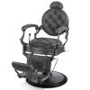 Artist hand Retro Barber Chair Heavy Duty Barber Chairs Vintage Salon Chair Hydraulic Recline Beauty Spa Styling Equipment Rounded Cushioning with Puckered Button (Grey) view 1