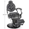Artist hand Retro Barber Chair Heavy Duty Barber Chairs Vintage Salon Chair Hydraulic Recline Beauty Spa Styling Equipment Rounded Cushioning with Puckered Button (Grey) view 2