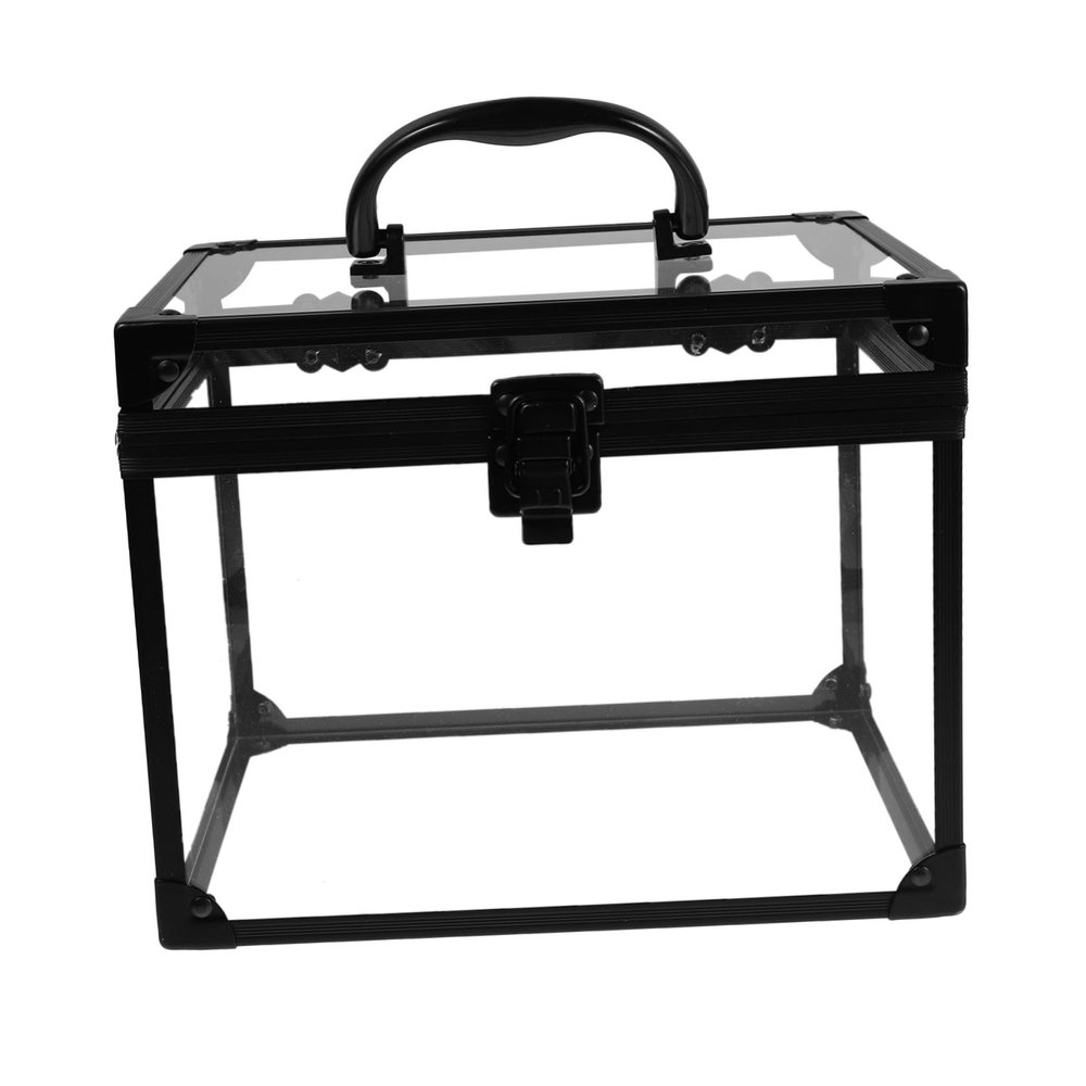 FOYTOKI Transparent Jewelry Box Lockable Makeup Travel Case Clear Cosmetic Organizer for Vanity Dresser Multifunctional Storage Locking Mechanism for Jewelry Accessories