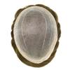 Hair Wonders Mens Hair System Human Hair Full Welded Lace Hair Pieces for Men Toupee Breathable Toupee Hair for Men Natural Hairline 8x10#1840#18 Medium Blonde+40% Grey 90% Light Density view 3