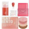 Kaja Juicy Glass Lip Plumping Oil 06 Apple Cider + Dewy Bar - Creamy Multi-Stick Blusher & Lip Balm 02 Strawberry Sorbet,10g + 3-in-1 Blendable Sculpting Trio - Play Bento 01 Butter Up Bundle view 1