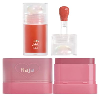 Kaja Juicy Glass Lip Plumping Oil 06 Apple Cider + Dewy Bar - Creamy Multi-Stick Blusher & Lip Balm 04 Fig Smoothie Sorbet,10g Bundle