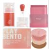 Kaja Juicy Glass Lip Plumping Oil 06 Apple Cider + Dewy Bar - Creamy Multi-Stick Blusher & Lip Balm 04 Fig Smoothie Sorbet,10g + 3-in-1 Blendable Sculpting Trio - Play Bento 01 Butter Up Bundle view 1