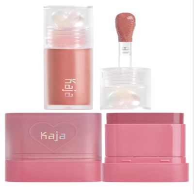 Kaja Juicy Glass Lip Plumping Oil 07 Fig Smoothie + Dewy Bar - Creamy Multi-Stick Blusher & Lip Balm 04 Fig Smoothie Sorbet,10g Bundle