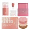 Kaja Juicy Glass Lip Plumping Oil 07 Fig Smoothie + Dewy Bar - Creamy Multi-Stick Blusher & Lip Balm 04 Fig Smoothie Sorbet,10g + 3-in-1 Blendable Sculpting Trio - Play Bento 01 Butter Up Bundle view 1