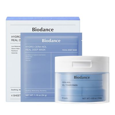BIODANCE Cera-nol Day & Night Gel Duo: Ceramide Panthenol Mask & Gel Toner Pads Set, Korean Skincare Set for Moisturizing, Hydrating, Soothing, Korean Skin Care, Gifts for women, Skin Care Set