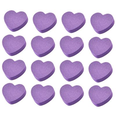 50PCS Heart Nail Buffers Heart Shaped Nail File Nail Buffing Blocks Mini Sponge Block for Nails Shaper Sponge Nail Buffing Purple