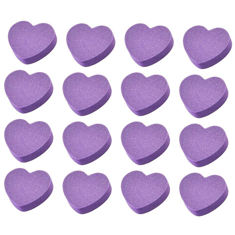 50PCS Heart Nail Buffers Heart Shaped Nail File Nail Buffing Blocks Mini Sponge Block for Nails Shaper Sponge Nail Buffing Purple