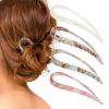 Aushamtai French Hair Pin Tortoise Shell French Hair Pins for Women Girls Buns U Shaped Hair Pins for Women Styling 4PCS Hair Fork for Thick Thin Hair Accessories view 1