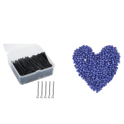 400PCS Bobby Pins, 2.5LB Wax Beads for Hair Removal, Brazilian Waxing for Leg, Back, Body