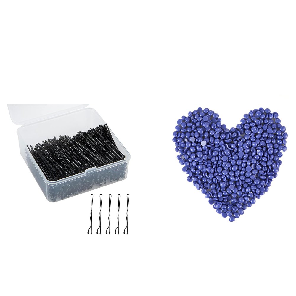 400PCS Bobby Pins, 2.5LB Wax Beads for Hair Removal, Brazilian Waxing for Leg, Back, Body