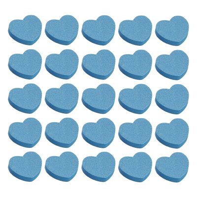 50 PCS Heart Shaped Nail Buffer Sponge Nail File Double Sided Mini Buffer Blocks for Nails Pedicure Finger Nail Buffing Kit Blue