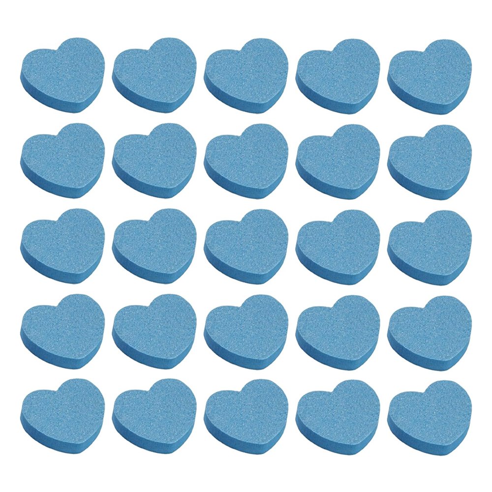 50 PCS Heart Shaped Nail Buffer Sponge Nail File Double Sided Mini Buffer Blocks for Nails Pedicure Finger Nail Buffing Kit Blue