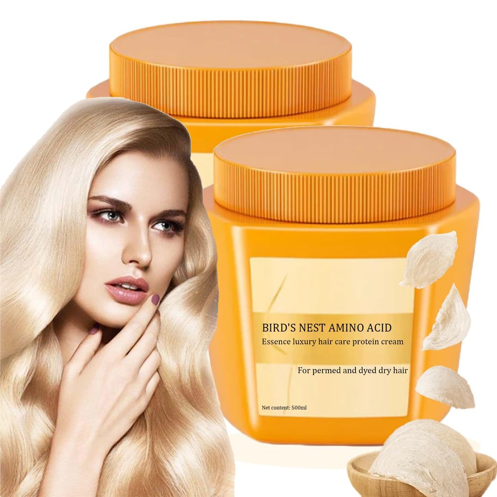 BACIOKIS Amino Acid Essence Luxury Nourishing Hair Protein Cream, Amino Acid Essence Hair Care, Collagen Hair Mask, Hair Repair Cream for Dry Damaged Hair (2pcs)