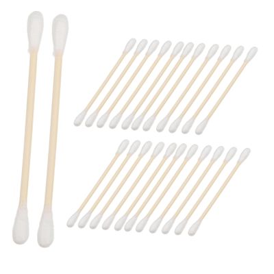 GLEAVI 100pcs Cotton Swabs Dual-Ended Wooden Sticks for Makeup Detailing Ear Cleaning and Precision Application Compact Portable Go Use