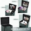 Yueieoun Nail Trolley Cart with 3 Drawers, Salon Station Cosmetology Case on Wheels Rolling Makeup Train Case Nail Case Organizer Beauty Salon Travel Case for Nailart,SPA,Hairstylist,Artist,Dark Green view 2
