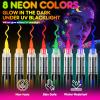 ThEast 8 Glow in the Dark Body Paint, UV Neon Face Paint, Face Painting Pens, Washable Tattoo Markers for Skin, Festival Essentials, Halloween Makeup Kit view 2