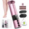 2 in 1 Electric Foot Callus Remover, USB Rechargeable Electric Foot File Grinder with 80/120 Grit Sandpaper Discs and Digital Display, Cordless Aluminum Pedicure Tools for Feet,Nail Care,Dead Skin view 1