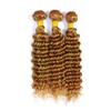 Light Brown & Honey Blonde Mixed Human Hair Bundles - Deep Wave, Two Tone, Double Weft Hair Weave - 22, 24, 26 inch view 4