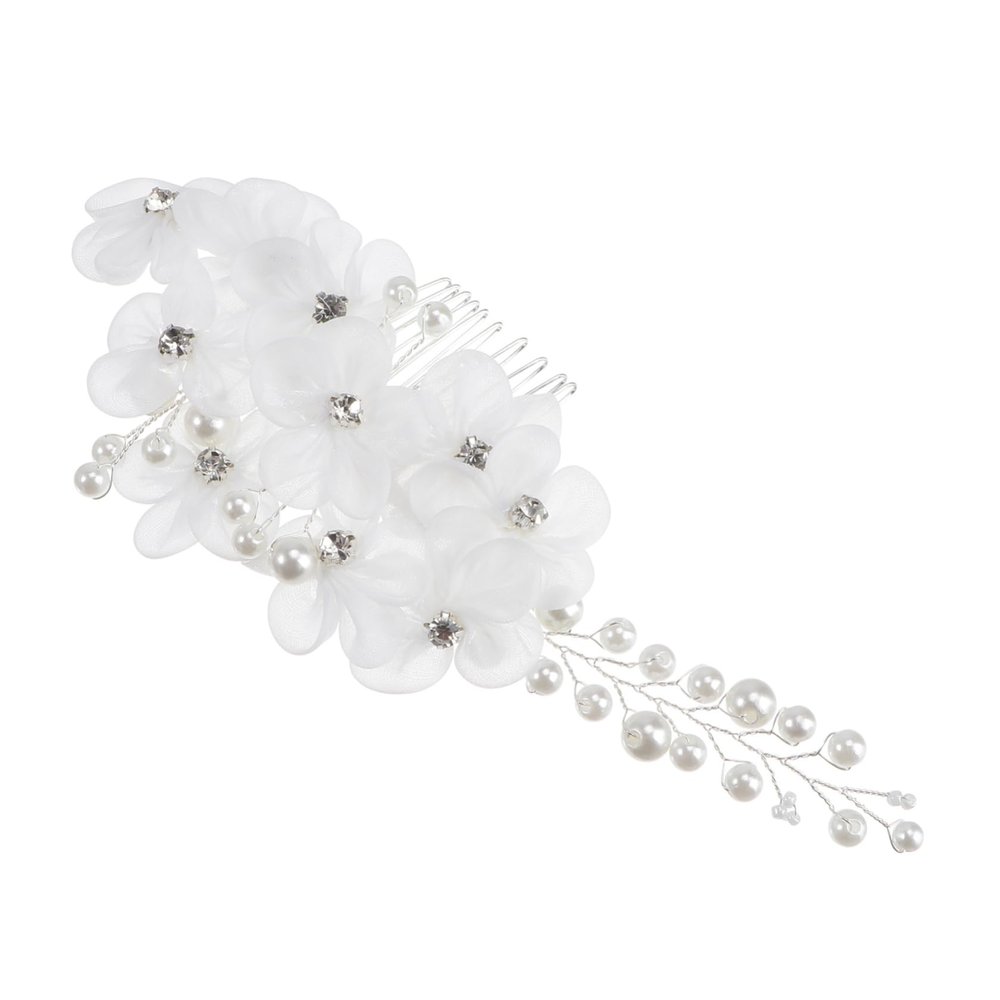 ADOCARN Stylish Wedding Hair Accessories Pearl Rhinestone Flower Hair Clip Beautiful Bridal Headpiece for Women Random