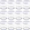 12 Pcs 15ml/0.5oz Small Travel Containers Clear Plastic Cosmetic Jar Refillable Roun for Beauty Lotion Cream Products Sample Bottles white Plastic With Screw on Lid Container view 1