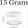 12 Pcs 15ml/0.5oz Small Travel Containers Clear Plastic Cosmetic Jar Refillable Roun for Beauty Lotion Cream Products Sample Bottles white Plastic With Screw on Lid Container view 2