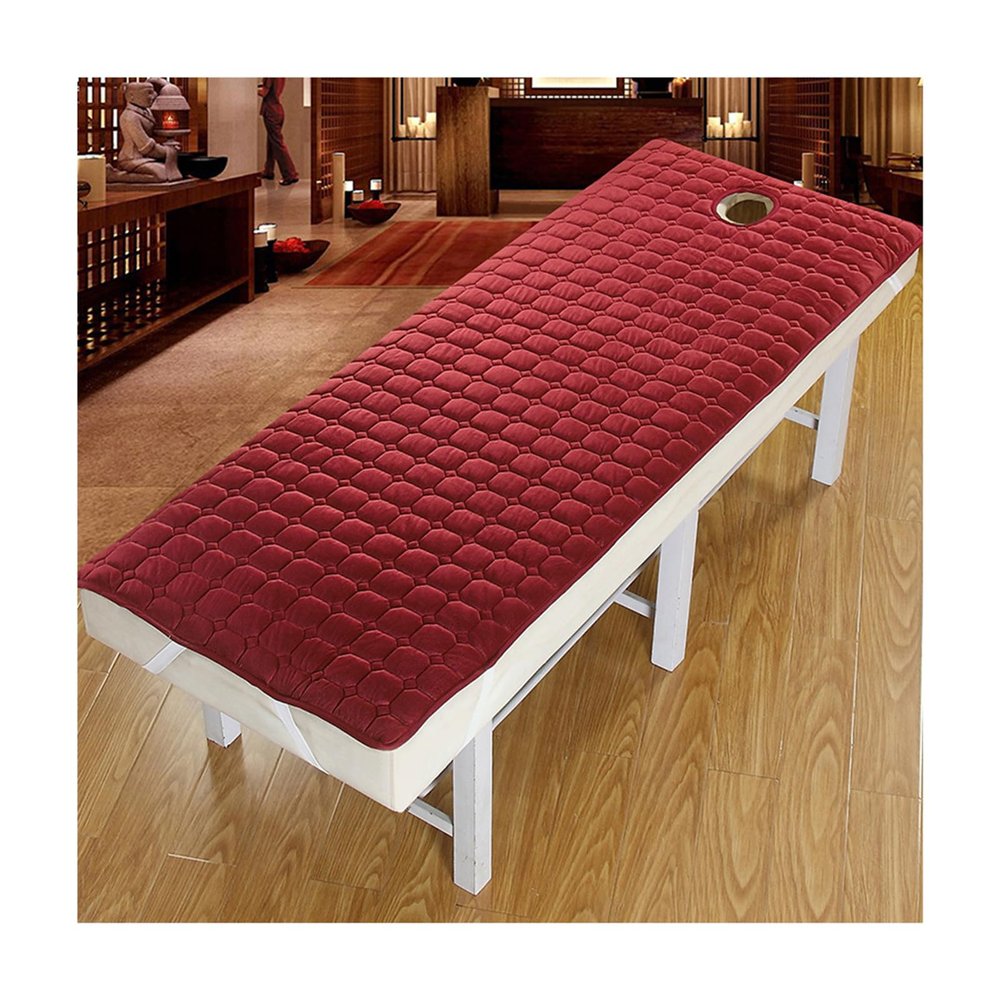 Mswborml D,T80x180cm, Spa Massage Table Pad with Hole, Thick Massage Bed Mattress Topper with Elastic Band, Non-Slip Lash Bed Cushion, Comfortable Spa Massage Table Topper Round Square Head