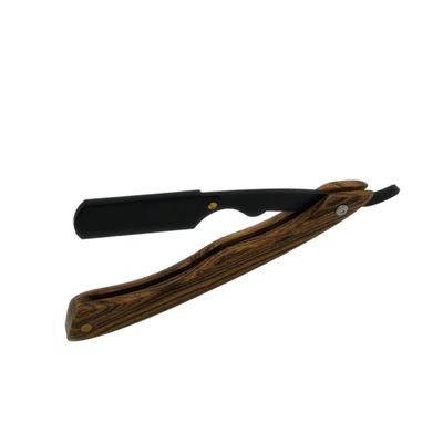 HONMEET Vintage Style Metal Razor for Men Beards and Sideburns Shaver Barber Shop Quality Folding Hair Shaping Tool Wooden Handle to Use