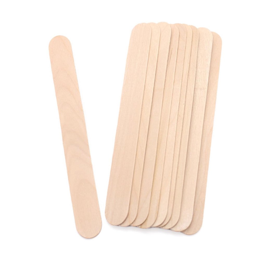 JEWEDECO 100pcs Unhairing Tool Beauty Care Rod Tongue Spatula Tongue Depressor Cosmetic Scraper for Hair Removal