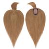 MY-LADY Human Hair Toppers for Women Real Human Hair with Bangs Thin 7 * 13CM Silk Base with Lace Clip in Remy Hairpieces 150% Density 12 Inch Light Brown view 2