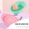 ASAKKURA 3pcs Silicone Makeup Brush Cleansing Mats Durable Cleaning Trays for Brushes Sponges and Makeup Tools Effortless Cleaning Pink Green and Purple view 4