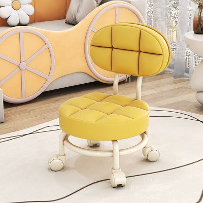 BSNANCA Rolling Swivel Stool Rolling Stool Low Roller Seat Wheel Stool, Low Rolling Stool Round Rolling StoolWheels, Rolling Cushion (D) (J) (N)