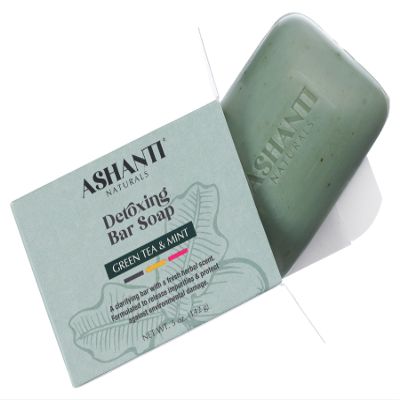 Ashanti Naturals Green Tea Soap Bar | Detoxing Natural Soap with Shea Butter, Olive Oil & Haxel Extract 5 oz