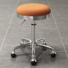 BSNANCA Swivel Rolling Chair Round Seat for Beauty Salons Office Bar Stools with Stainless Steel 5 Claws and Earth Wheels, Adjustable 47-64 cm(Color:Light Blue) (Light Grey) (Orange) view 2