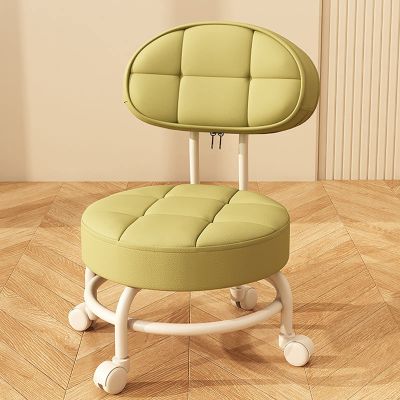 BSNANCA Low Rolling Stool Roller Stool with Wheels and Back Support Short Roller Seat Chair 360 Rotating Sturdy Pedicure Stool (E) (D)
