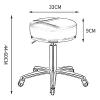 BSNANCA Swivel Round Seat Rolling Chair Office Beauty Salons Bar Stools with Metal Chrome Plated 5 Claws and Wheels, Adjustable 44-60 cm(Color:Beige) (Orange) (Orange) view 2