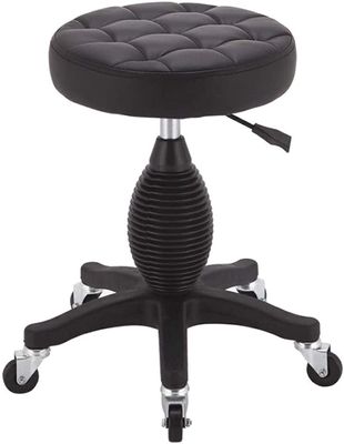 BSNANCA Stool on Wheels Round Rolling Stool Heavy Duty Salon Massage 360-degree Rolling Wheel(Color:Blu) (BlackOne)